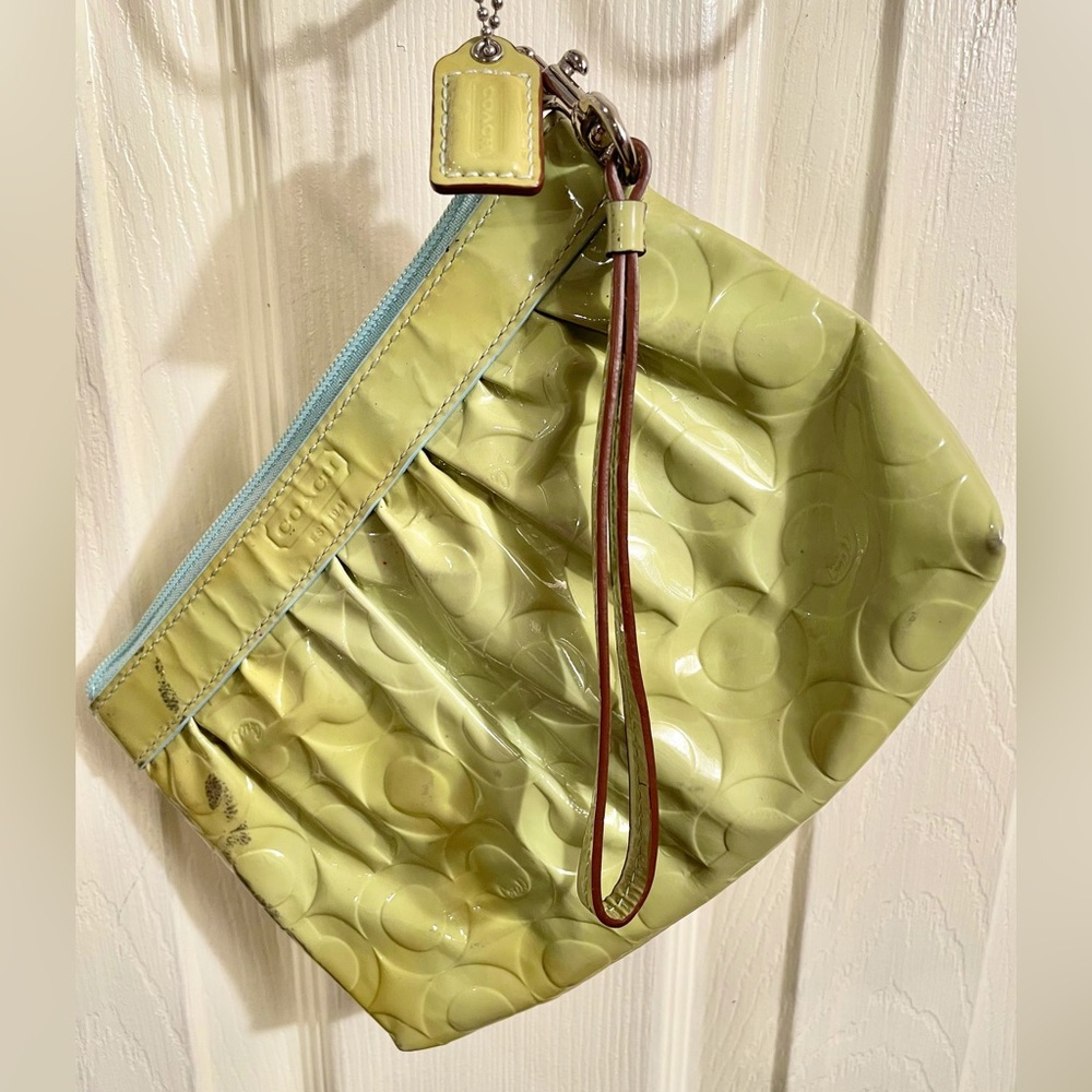 Green signature Coach Wristlet